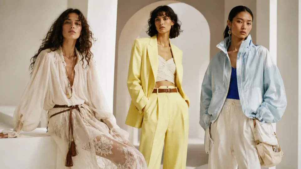 Τάσεις μόδας 2026 με γυναικεία looks σε boho, tailoring και sporty luxury στυλ