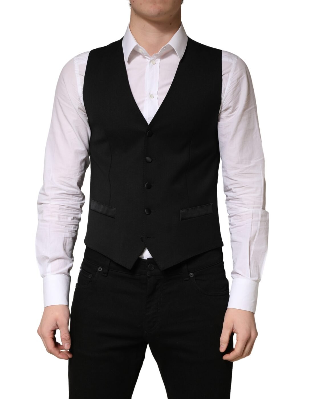 Dolce & Gabbana Μαύρο Ανδρικό Γιλέκο Κοστουμιού (Slim Fit)