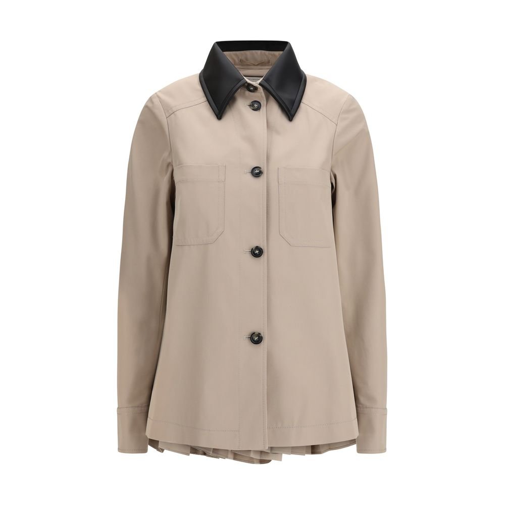Max Mara Μπεζ Jacket από Τεχνική Gabardine