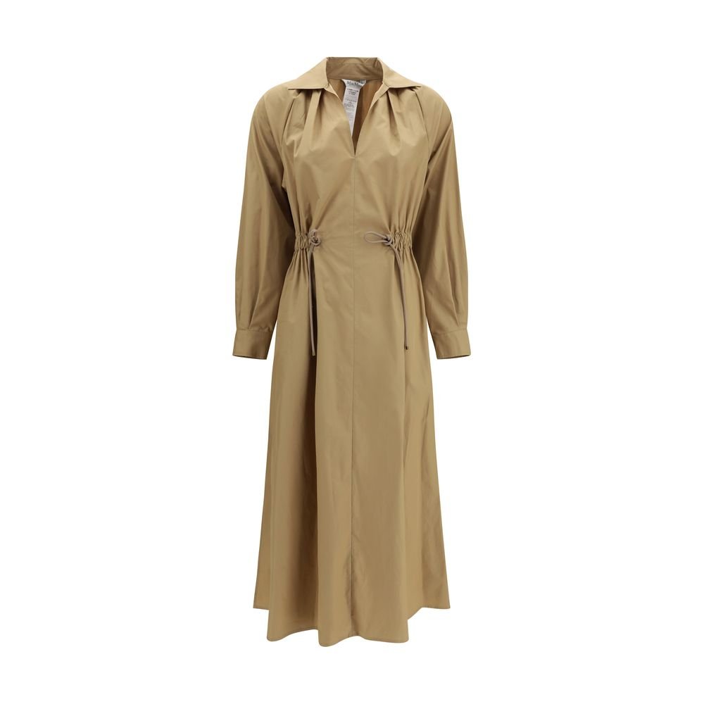 Max Mara Μπεζ Midi Φόρεμα από Βαμβάκι