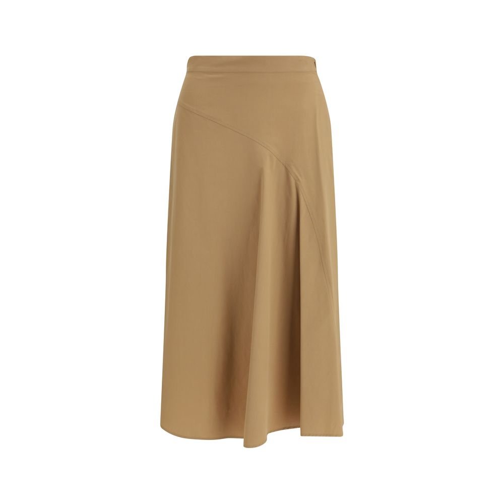 Max Mara Μπεζ Midi Φούστα από Βαμβάκι