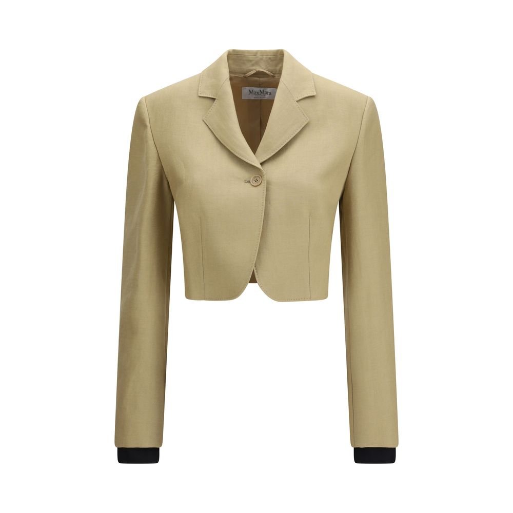 Max Mara Μπεζ Λινό Cropped Jacket