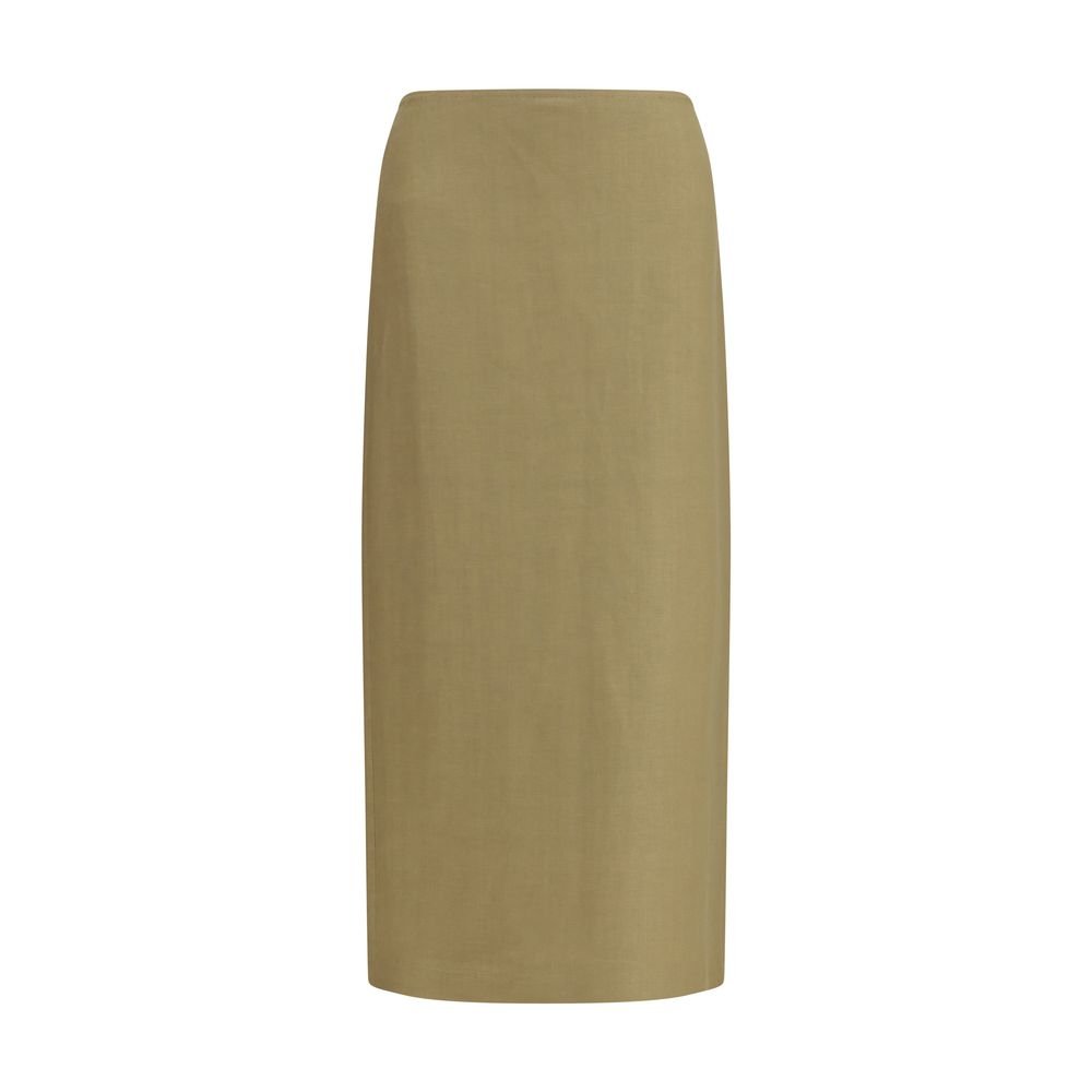 Max Mara Μπεζ Midi Φούστα από Λινό