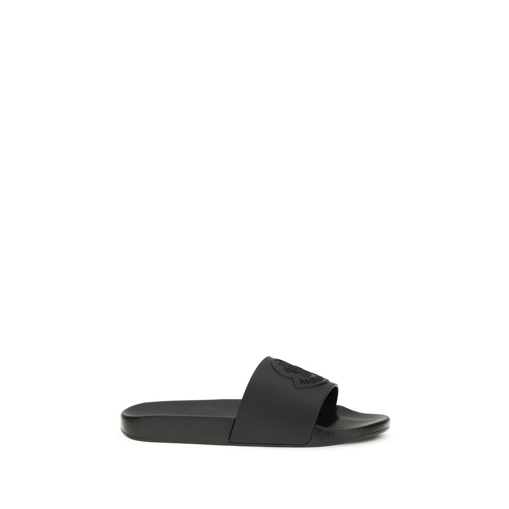 Moncler Μαύρες Σαγιονάρες / Slides από Καουτσούκ