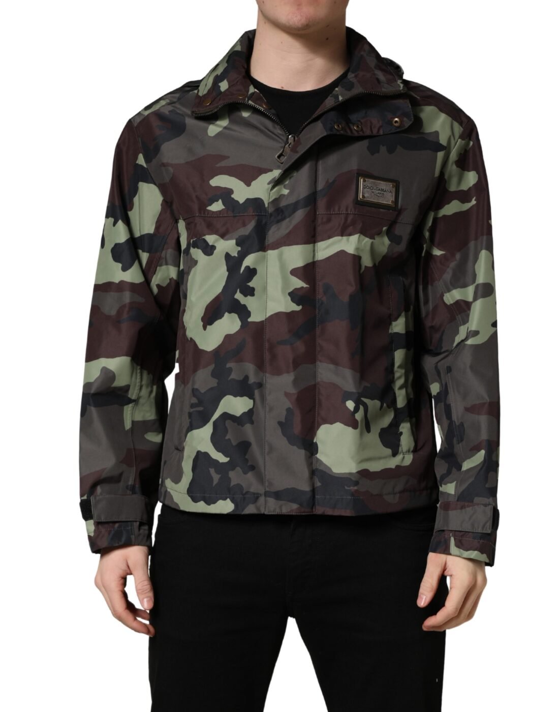 Dolce & Gabbana Πολύχρωμο Bomber Jacket με Camouflage Print & Κουκούλα