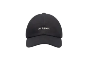 Women's black baseball cap with front logo minimalist design