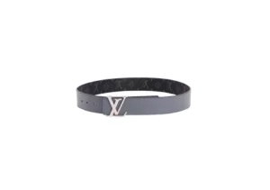 Women's black leather belt with silver buckle minimalist luxury design