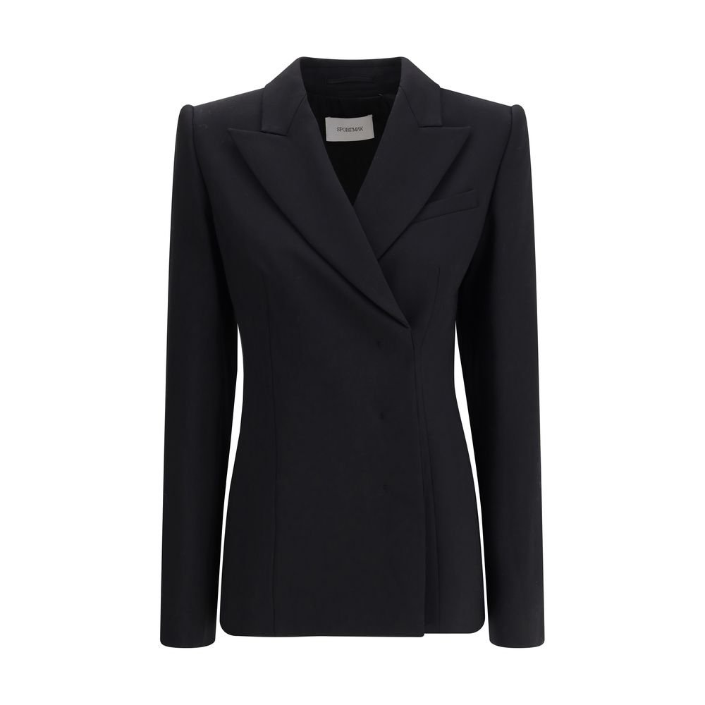 Max Mara Μαύρο Μάλλινο Παλτό-Jacket Cocco Gabardine