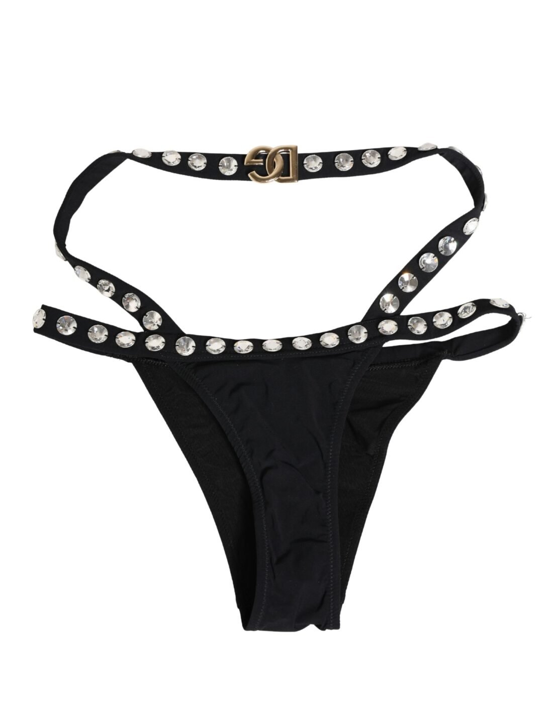 Dolce & Gabbana Μαύρο Bikini Bottom με Κρυστάλλινα Διακοσμητικά