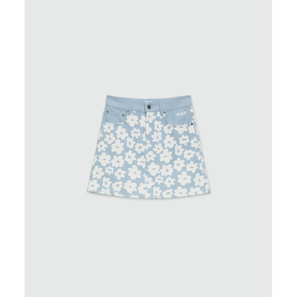 MSGM Γαλάζια Βαμβακερή Mini Φούστα