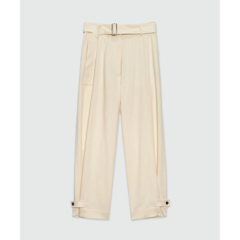 MSGM Λευκό Παντελόνι από Βισκόζη σε Off-White Απόχρωση