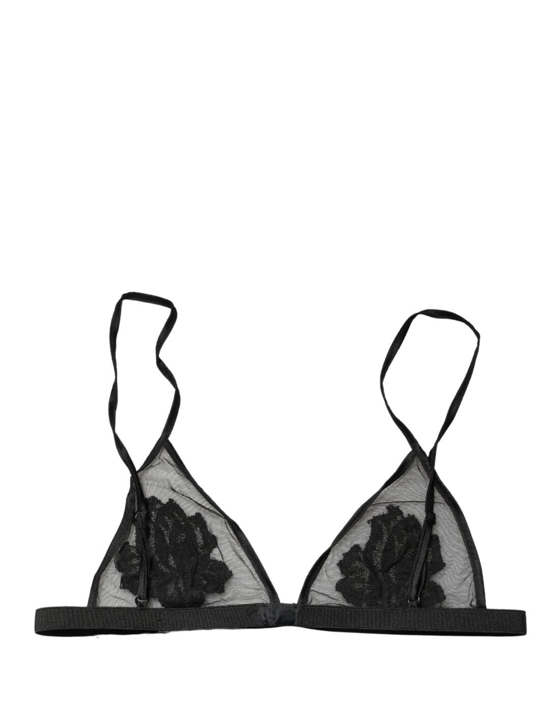 Dolce & Gabbana Μαύρο Floral Soft Cup Triangle Bra