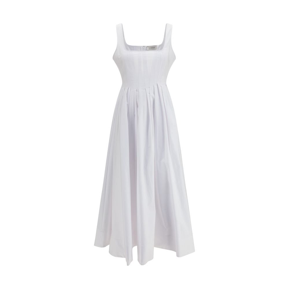 Max Mara Λευκό Βαμβακερό Μακρύ Φόρεμα Giro by Sportmax