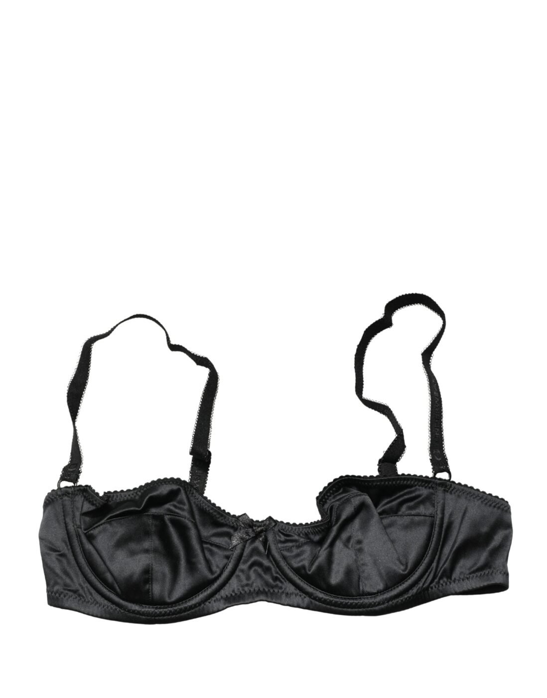 Dolce & Gabbana Μαύρο Μεταξωτό Balconette Σουτιέν με Μπανέλα