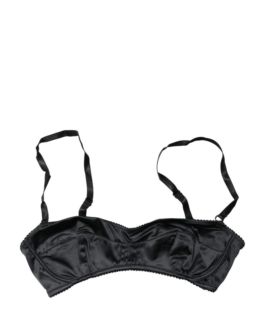 Dolce & Gabbana Μαύρο Μεταξωτό Balconette Σουτιέν με Μπανέλα