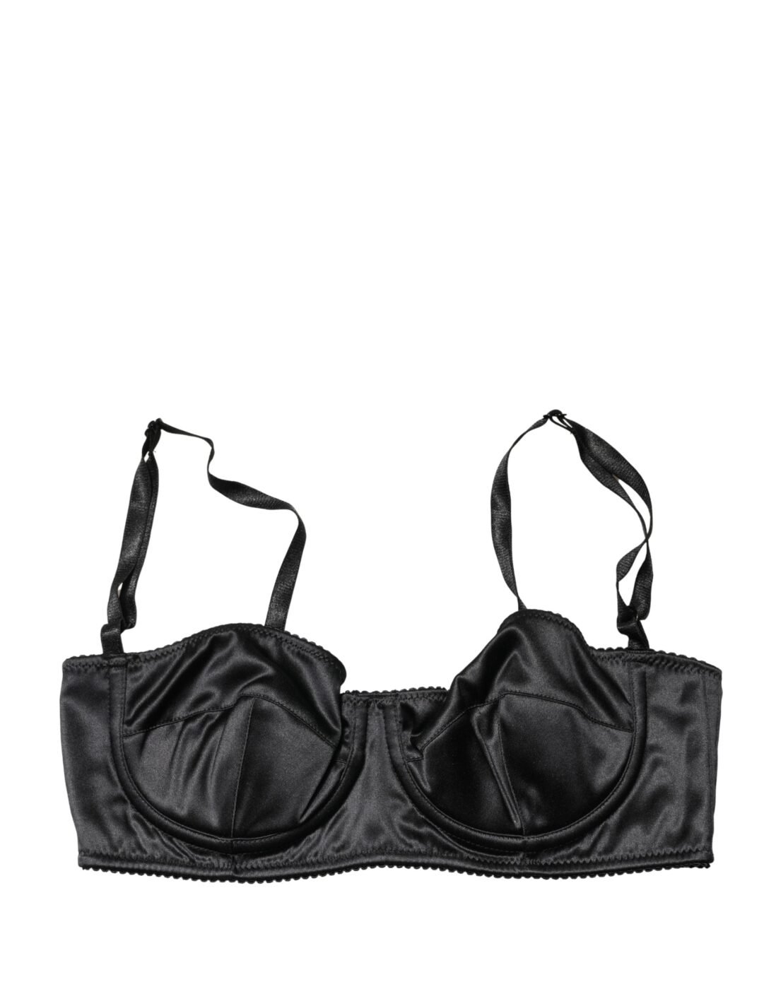 Dolce & Gabbana Μαύρο Μεταξωτό Balconette Σουτιέν με Μπανέλα
