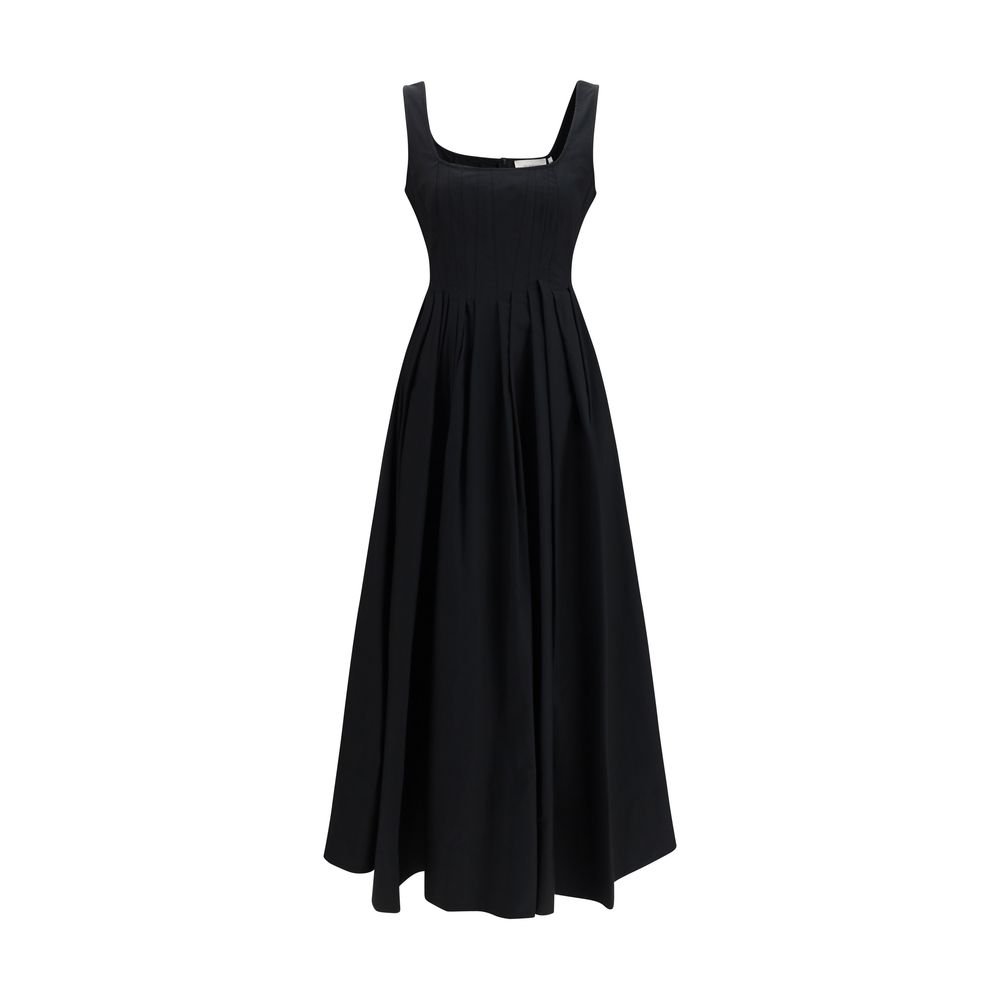 Max Mara Μαύρο Βαμβακερό Μακρύ Φόρεμα Giro by Sportmax