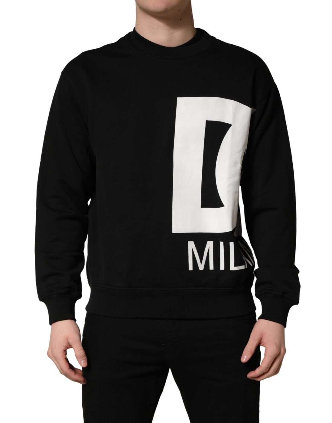 Dolce & Gabbana Μαύρο Βαμβακερό Φούτερ Logo Milano