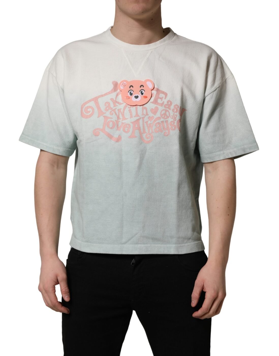 Dolce & Gabbana Πράσινο Tie-Dye Βαμβακερό T-Shirt με Graphic Print
