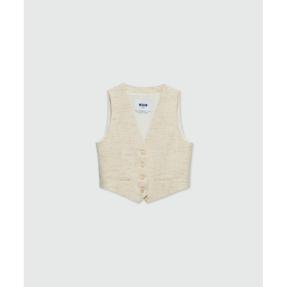MSGM Λευκό Αμάνικο Jacket (Gilet) από Βαμβάκι