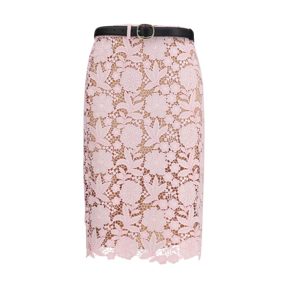 Self-Portrait Πολύχρωμη Floral Lace Midi Φούστα με Ζώνη