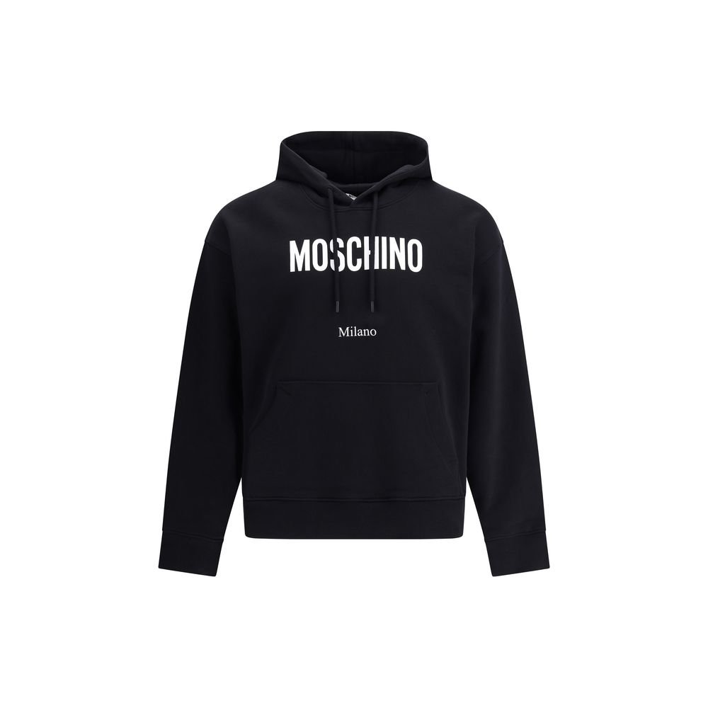 Moschino Μαύρο Βαμβακερό Φούτερ με Κουκούλα και Logo