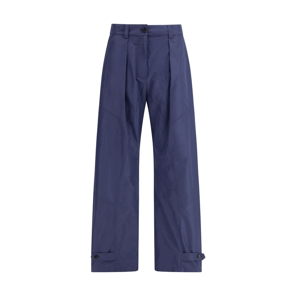 PINKO Μπλε Shiny Taffeta Παντελόνι με Utility Λεπτομέρειες