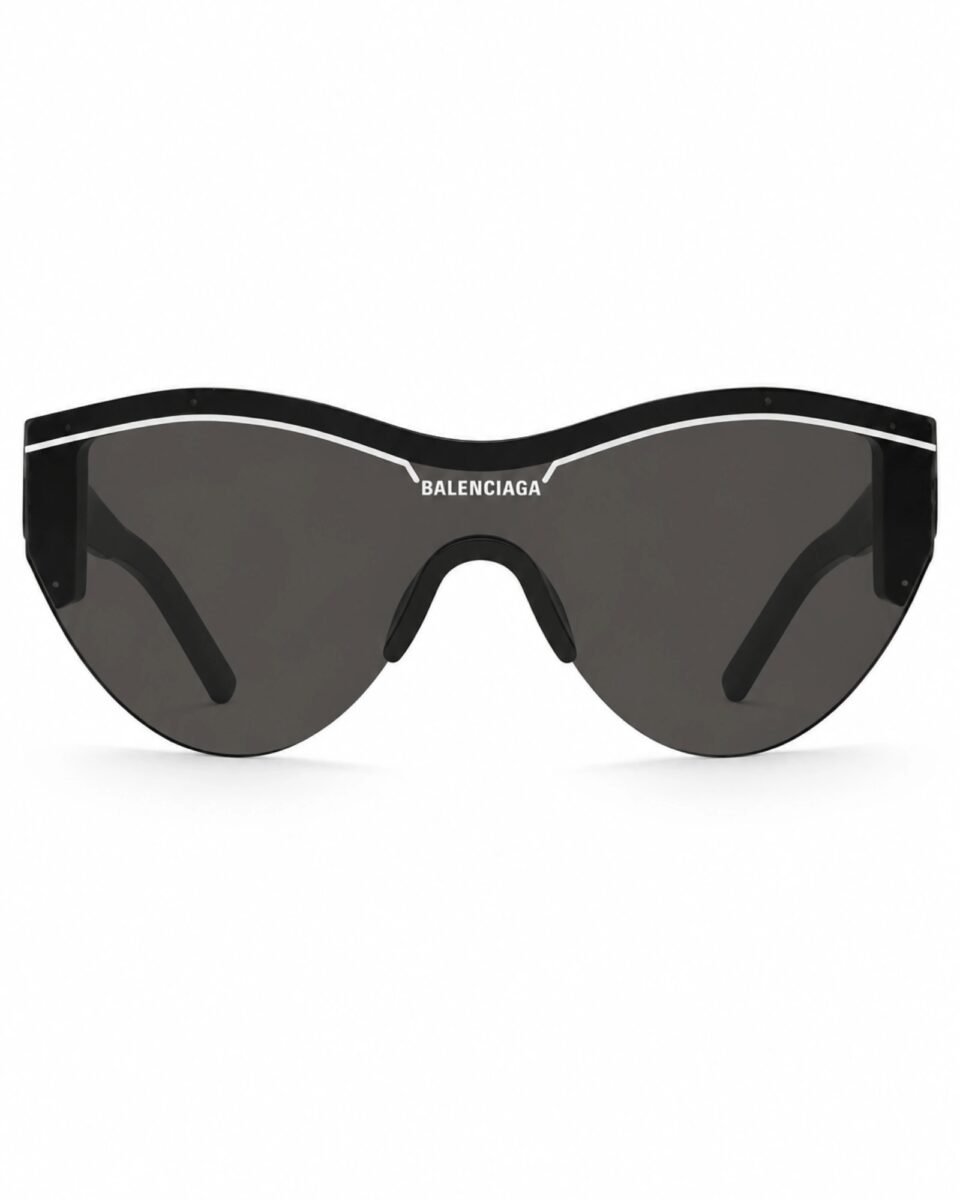 Balenciaga BB0004S 001 Γυναικεία Μαύρα Oversized Shield Γυαλιά Ηλίου