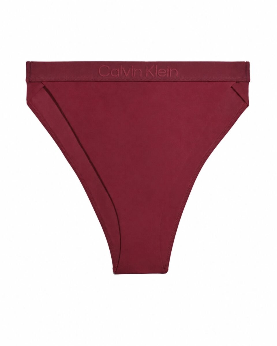 Calvin Klein Γυναικείο Bikini Bottom Μπορντό Ψηλόμεσο