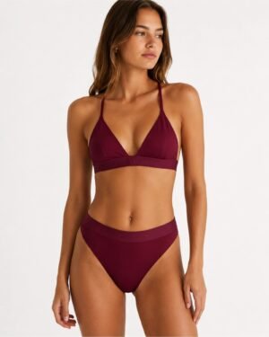 Calvin Klein μπορντό bikini top με matching bottom σε μοντέλο
