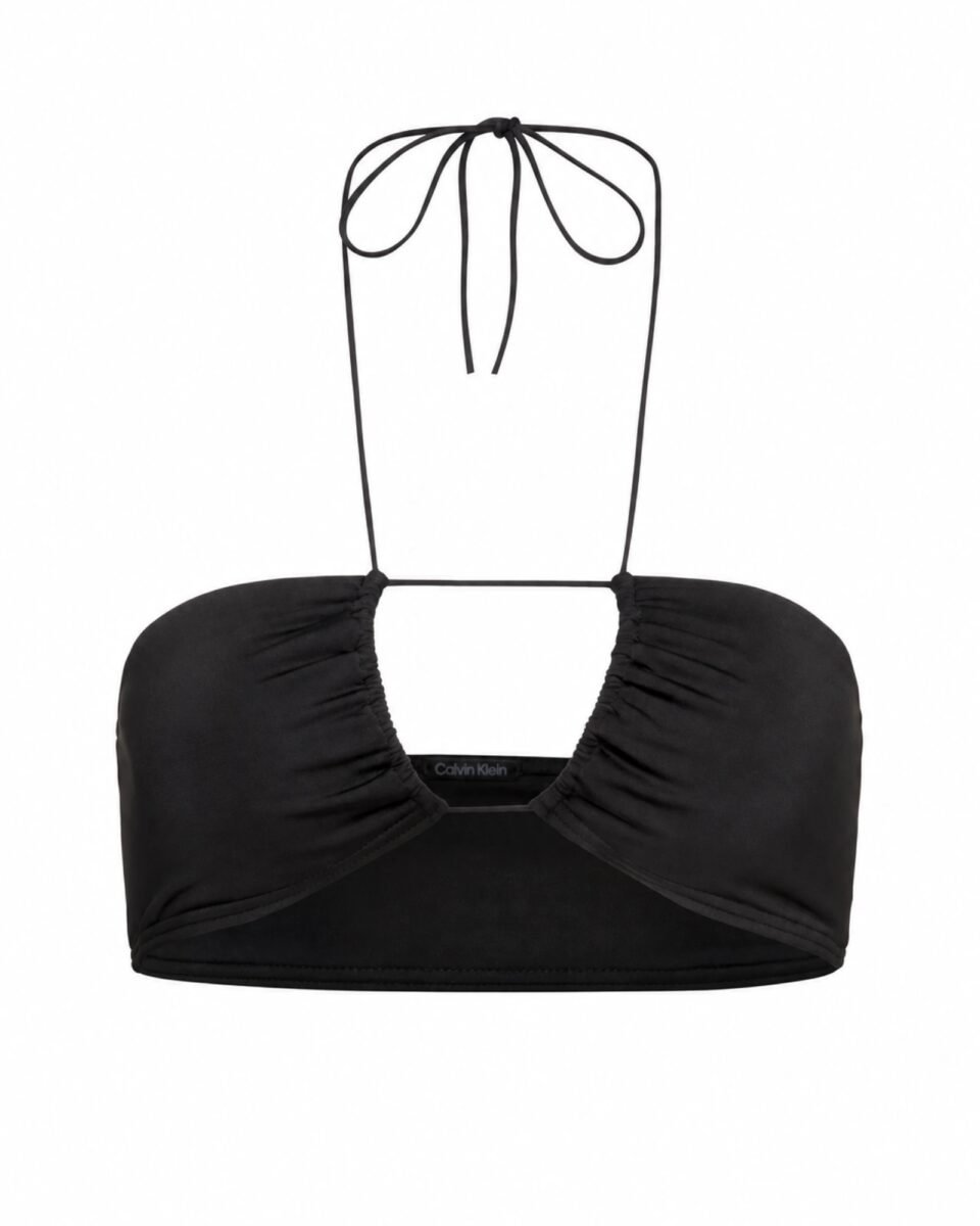 Calvin Klein Γυναικείο Μαύρο Bikini Top Multi Ties με Δέσιμο στον Λαιμό