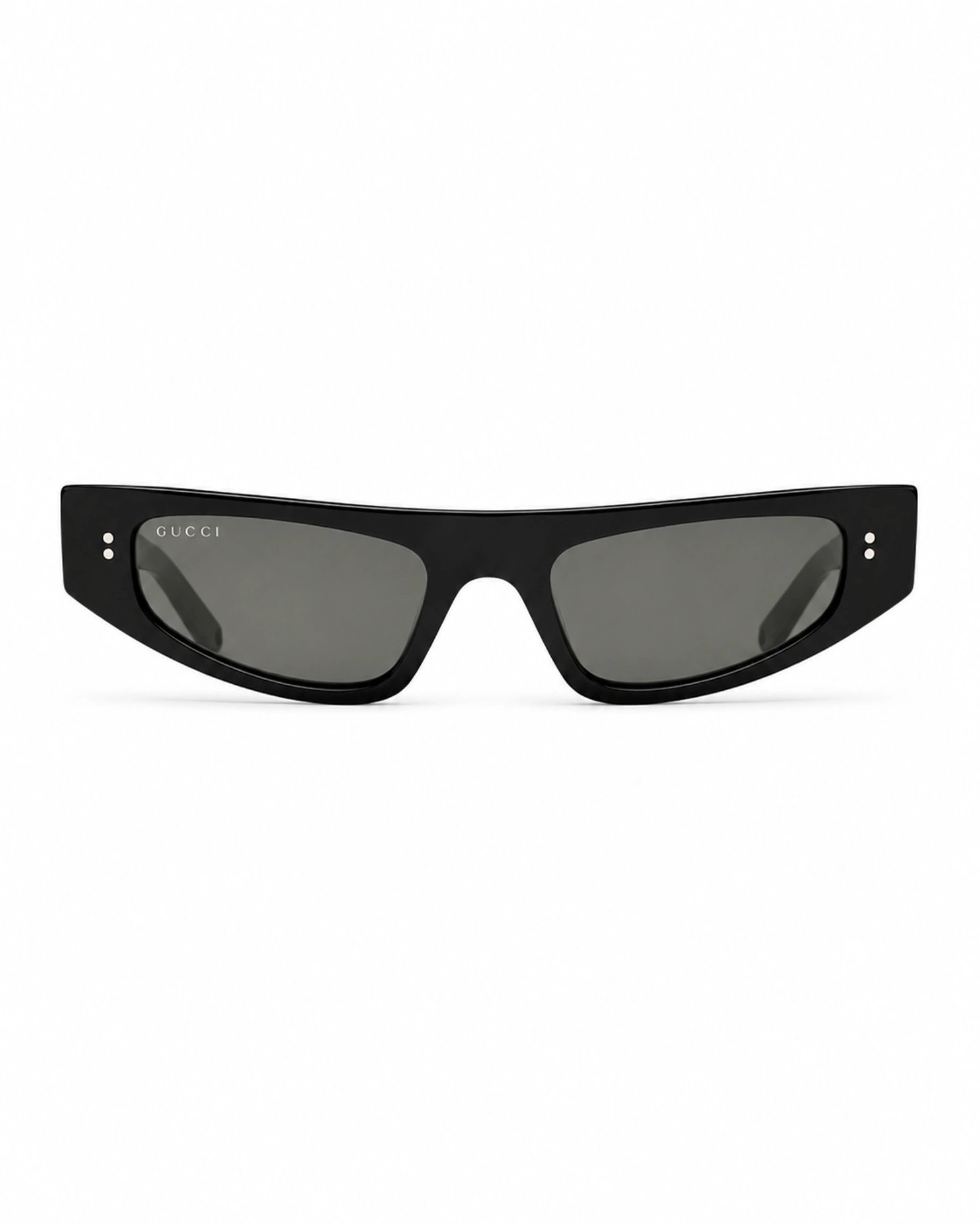 Gucci GG1634S 003 μαύρα slim ορθογώνια γυαλιά ηλίου με γκρι φακούς και διακριτικές Gucci λεπτομέρειες