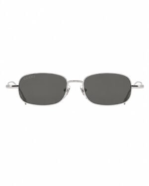 Gucci GG1648S 008 unisex ασημί rectangular γυαλιά ηλίου με μεταλλικό σκελετό και γκρι φακούς