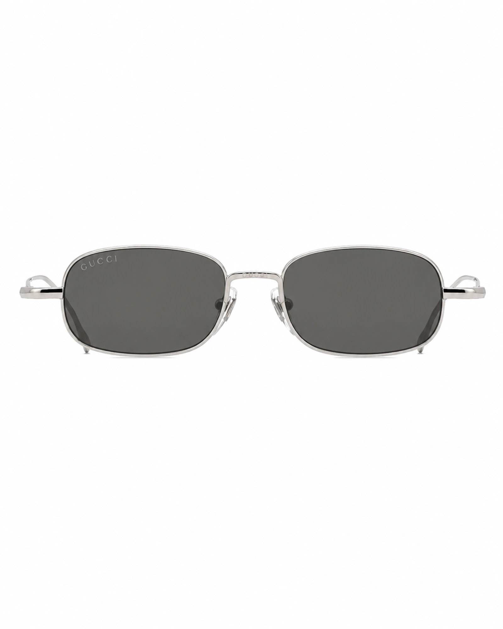 Gucci GG1648S 008 unisex ασημί rectangular γυαλιά ηλίου με μεταλλικό σκελετό και γκρι φακούς