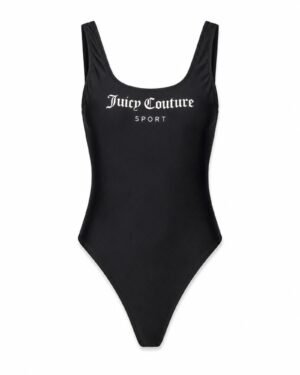 Juicy Couture Sport μαύρο ολόσωμο μαγιό με λογότυπο