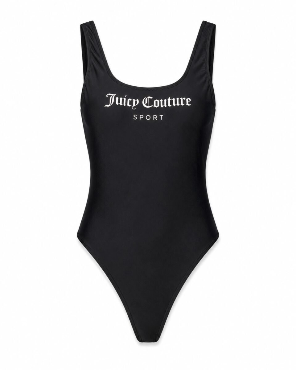 Juicy Couture Sport Μαύρο Ολόσωμο Μαγιό με Ανοιχτή Πλάτη