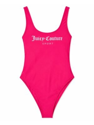 Juicy Couture Sport φούξια γυναικείο ολόσωμο μαγιό με λευκό λογότυπο