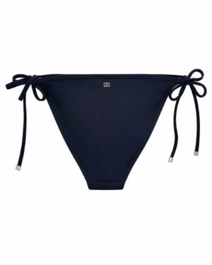 Tommy Hilfiger navy bikini bottom με πλαϊνά δεσίματα πίσω όψη