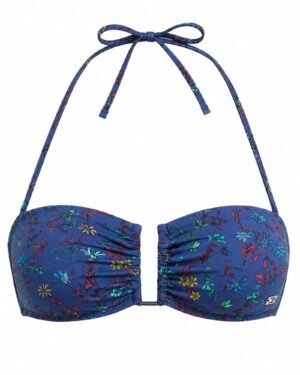 Tommy Hilfiger floral navy bandeau bikini top μπροστινή όψη