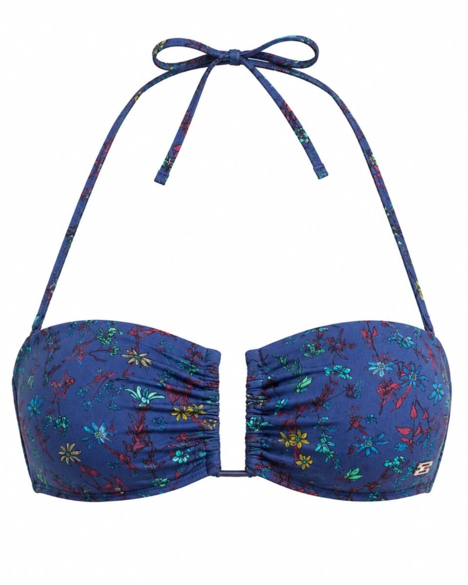 Tommy Hilfiger Γυναικείο top Μαγιό Bandeau με Floral Print Navy