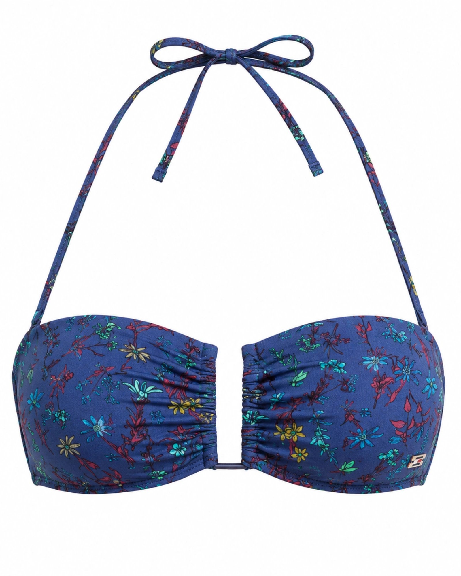 Tommy Hilfiger floral navy bandeau bikini top μπροστινή όψη