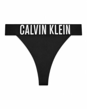 Calvin Klein γυναικείο high leg thong σε μαύρο χρώμα μπροστινή όψη