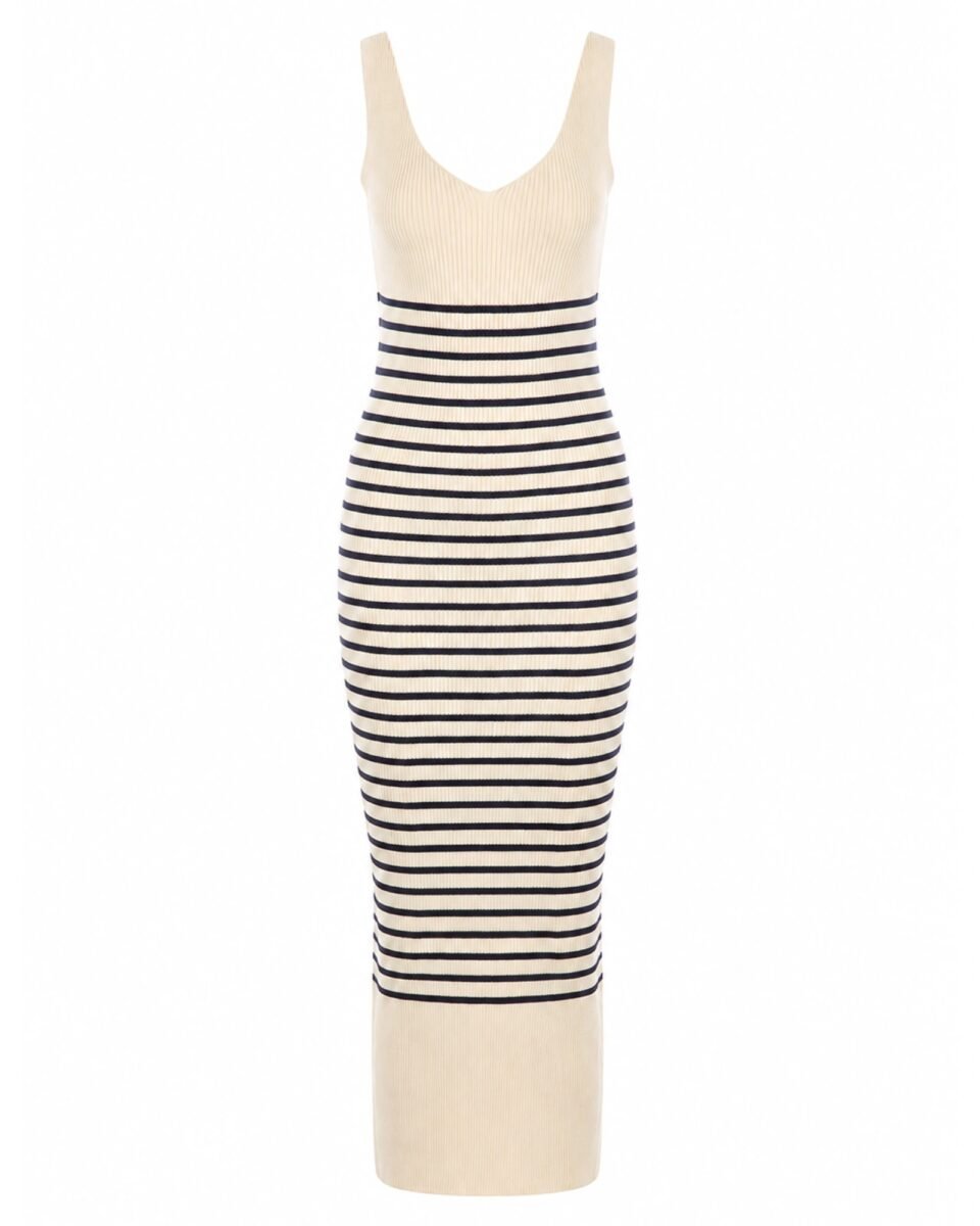 Pretty Lavish Maria MARSKDRECAN Knit Φόρεμα Midaxi Cream & Navy