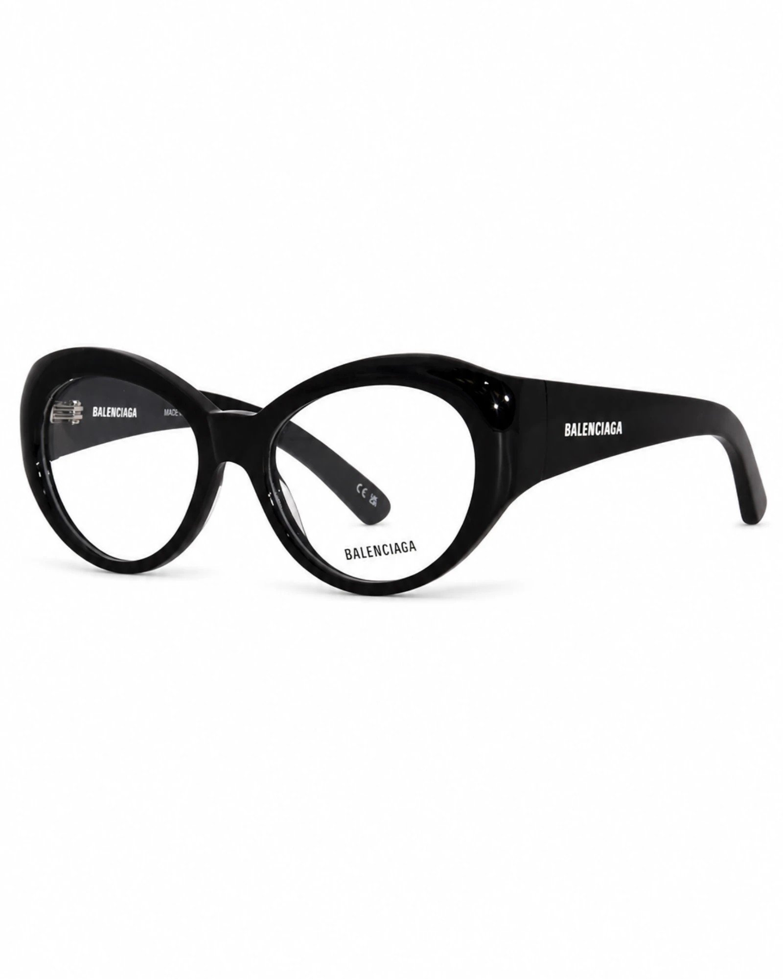 Balenciaga BB0268O 001 μαύρα γυναικεία γυαλιά οράσεως cat-eye σε λοξή όψη