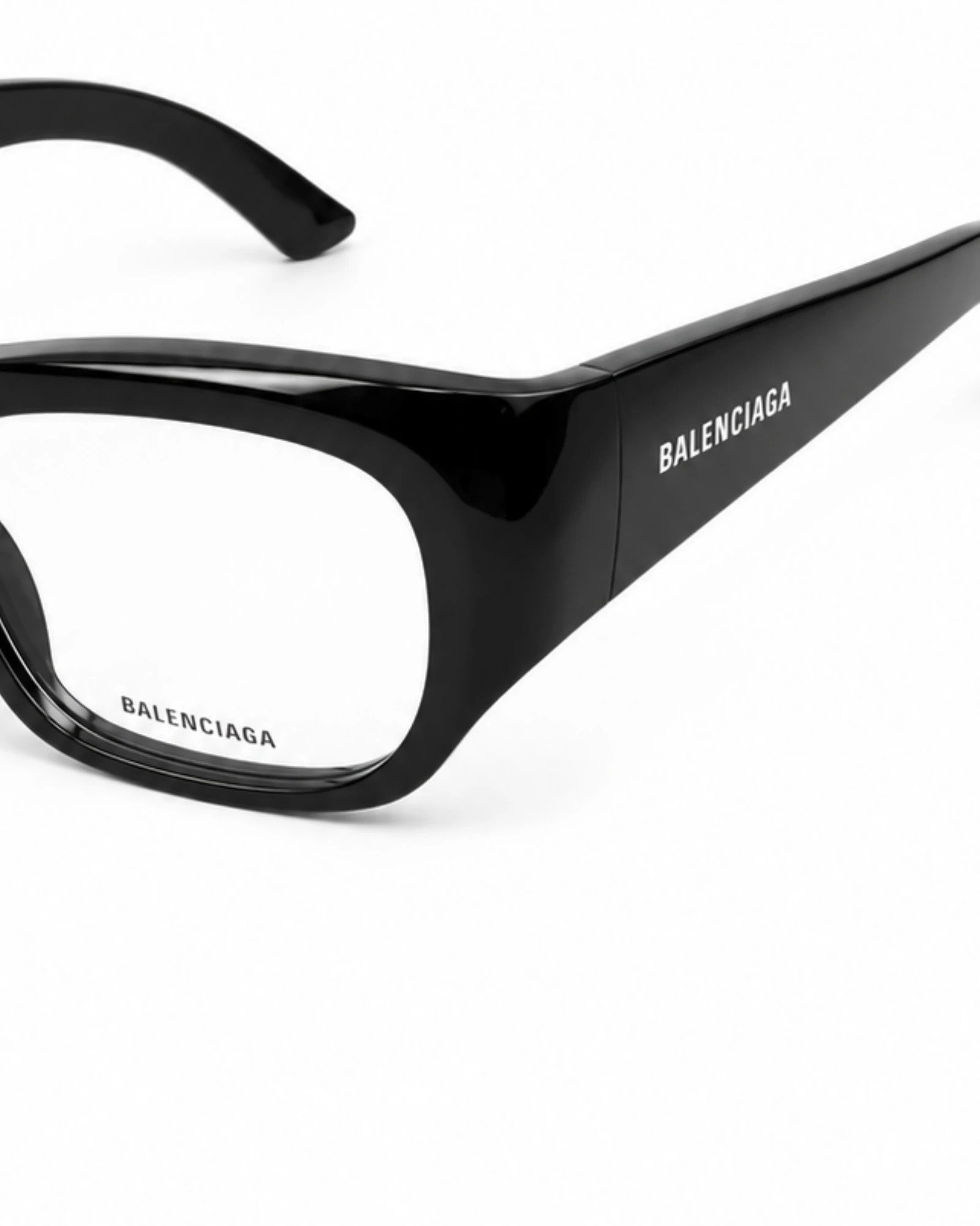 Λεπτομέρεια λογότυπου Balenciaga στο BB0269O 001 μαύρο σκελετό