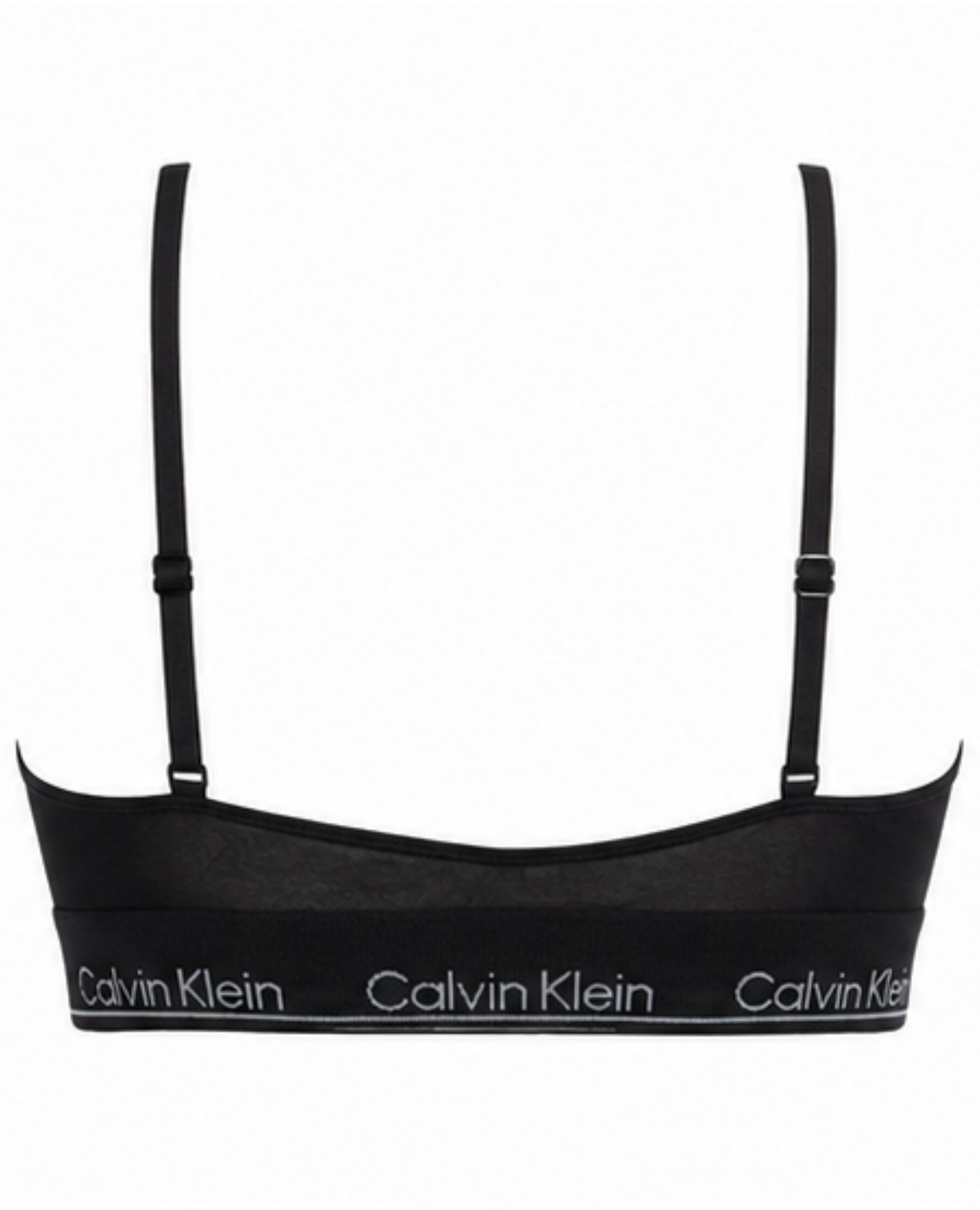 Calvin Klein Light Lined Triangle Bralette μαύρο γυναικείο σουτιέν πίσω όψη
