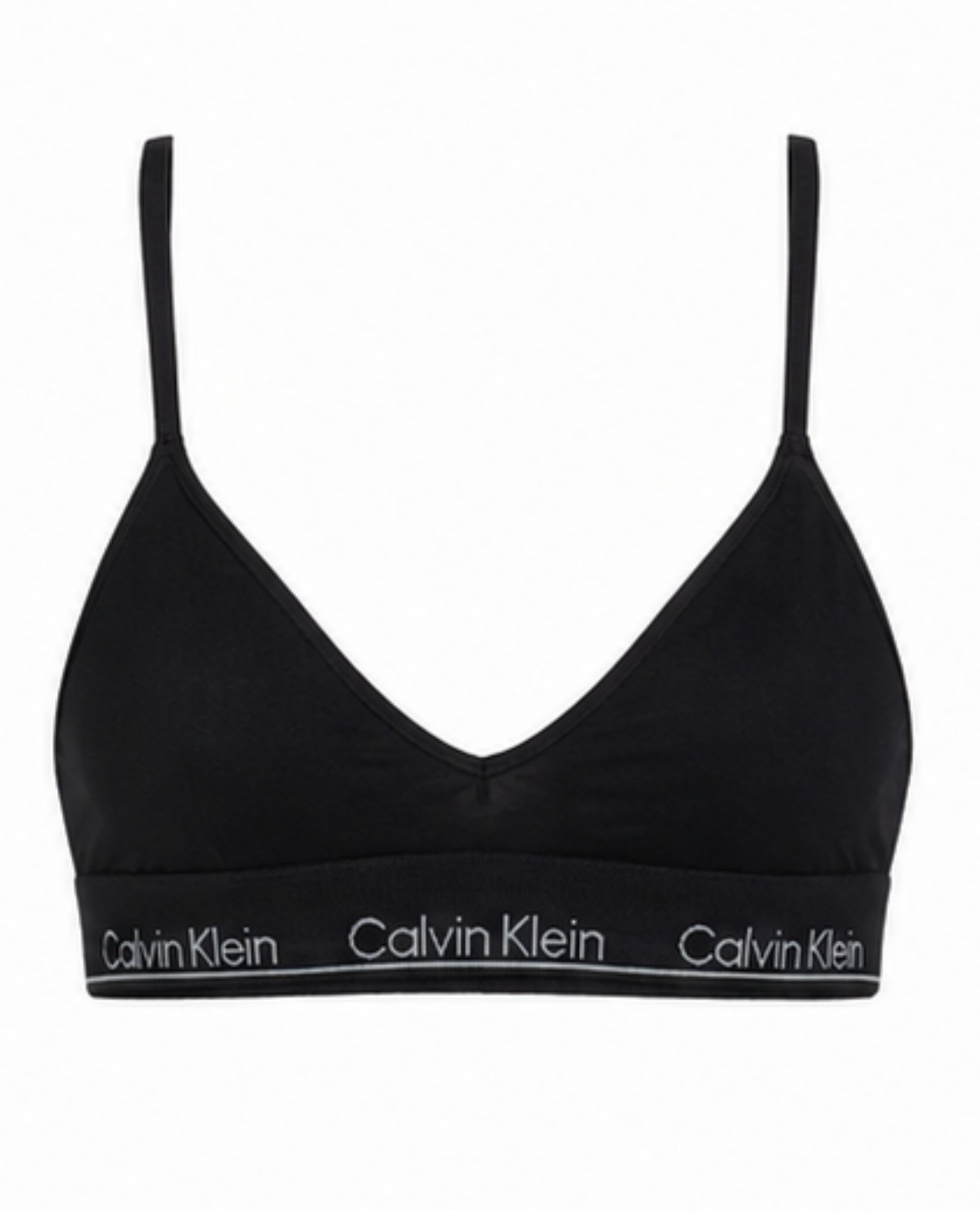 Calvin Klein Light Lined Triangle Bralette μαύρο γυναικείο σουτιέν μπροστινή όψη