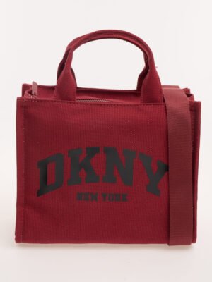Μπροστινή όψη της μπορντό τσάντας tote DKNY Hadlee