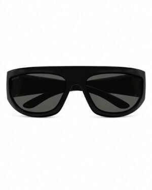 Gucci GG1574S 001 μαύρα wraparound γυαλιά ηλίου μπροστινή όψη