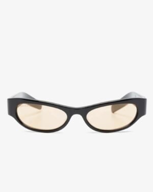 Gucci GG1635S 001 γυναικεία μαύρα γυαλιά ηλίου με κίτρινους φακούς, μπροστινή όψη